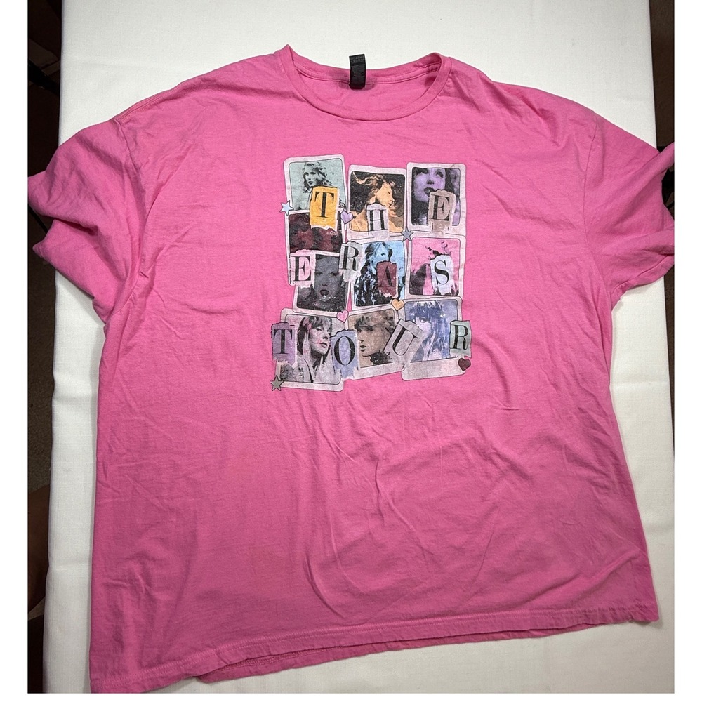 Taylor Swift The Eras Tour Pink Gildan T-Shirt Size 3XL Pop Star‎ Merch
